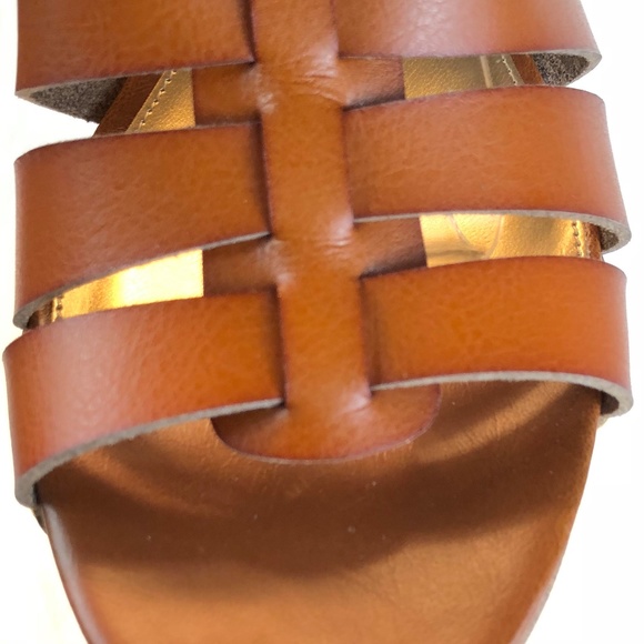 🆕Chaps Brown Strappy Platform Wedge Sandals 9.5 - Picture 7 of 8